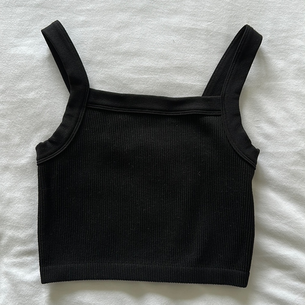 Cotton On Women’s Black Seamless Crop Top (Size: XS/S)